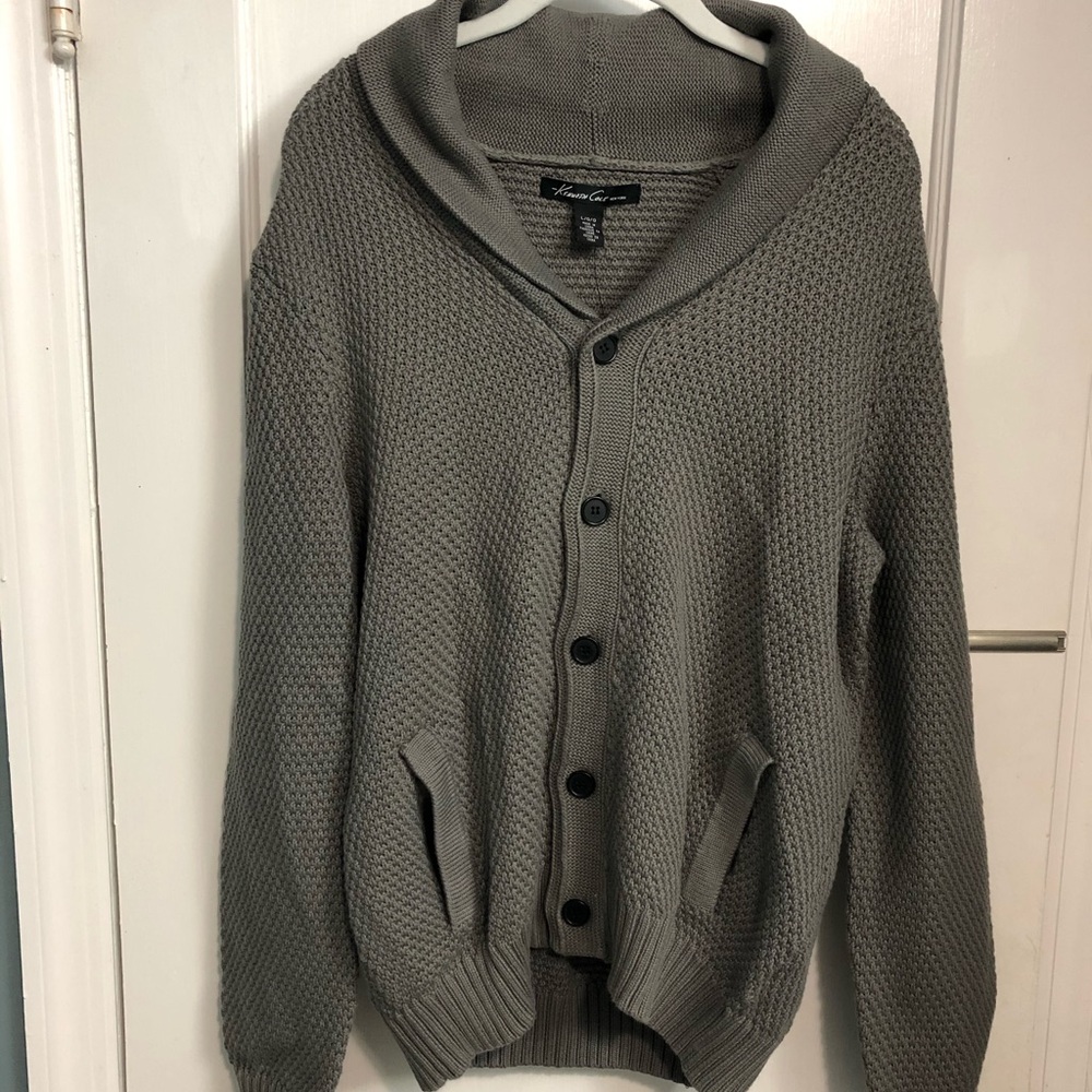 Kenneth Cole men’s gray cardigan sweater